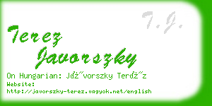 terez javorszky business card